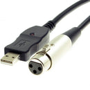 Xlr Female To Usb Male 10Ft Cable Cord Adapter Audio Vocal Recorder Microphon`US