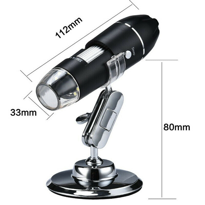 8 LED 1000X USB Digital Microscope Endoscope Magnifier PC CaSEAU