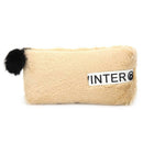 Cute Soft Plush Pen Bag Stationery Cosmetic Pouch Student Supply (Coffee) A