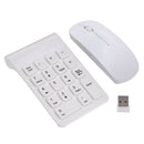 2.4G Numeric Keyboard Wireless Keypad w/ Mouse for Laptop Desktop White