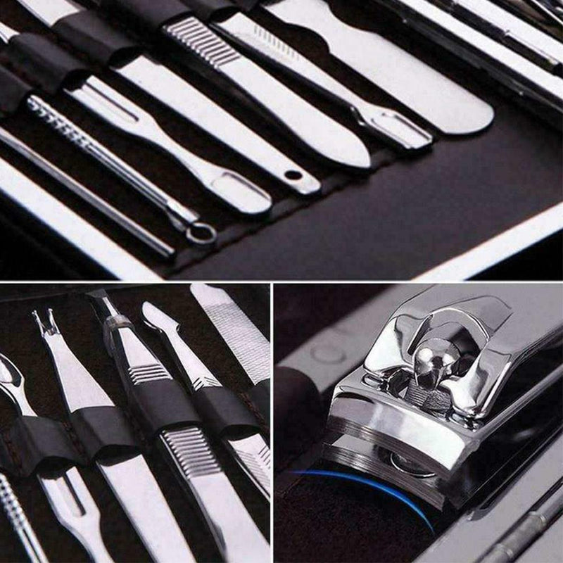 Manicure Pedicure Nail Care Set 12 Piece Cutter Cuticle Clippers Case 2019 I0W4