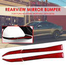 Carbon Fiber Car Door Mirror Trim Cover Anti Rub Strips for Ford Mustang 15-19