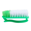 Plastic Handle Soft Bristle Cleaning Scrubbing Brush Green White P2G9