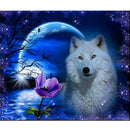 5D DIY Round Drill Diamond Painting Night Wolf Cross Stitch Embroidery Kit