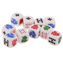 10 Pieces 12mm/0.47inch Acrylic 6-Sided Poker Dice With Symbols A K Q J 10 9