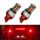 2 X T20 7443 15 RED LED DUAL FILAMENT CAR UTE BRAKE STOP TAIL LIGHT BULB 12V
