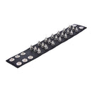 Three Row Spikes Rivet Stud Wide Cuff PU Leather Punk Gothic Rock Bracelet^