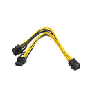 6Pin Female to 2x 8Pin (6+2) Male PCIe Power Adapter Y Splitter Cable