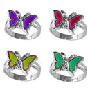 Mood ring band color changing by temperature ajustable butterfly ASJ Bj