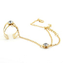 Accessories Festival Jewelry Geometric Rhinestone Finger Siamese Women Bracelet