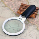 Handheld 45X Magnifying Reading Glass Lens Jewelry Loupe With 3 LED Light LJAU