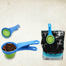 1Pc Collapsible Pet Scoop Silicone Measuring Cups Sealing Clip 2 in 1 ScoopB Nw