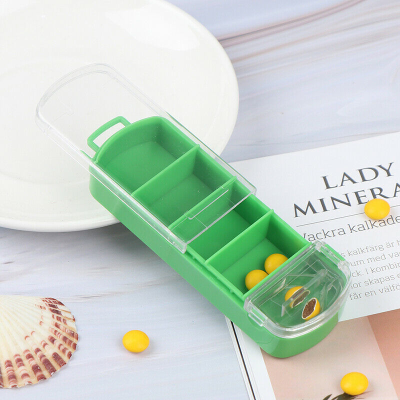 7 Days Pill Cutter Splitter Divide Storage Case Medicine Cut Box Holder CuS Hn