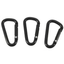 Camping D Shape Metal Carabiner Spring Loaded Clips Hook 100 Black Y1S2