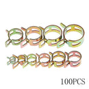 100x Spring Clip Set Water Pipe Fuel Hose Air Tube Clamp Fastener 6-22 WUK