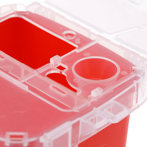 Red Sharps Container Biohazard Needle Disposal for Medical Dental Tattoo Tosp
