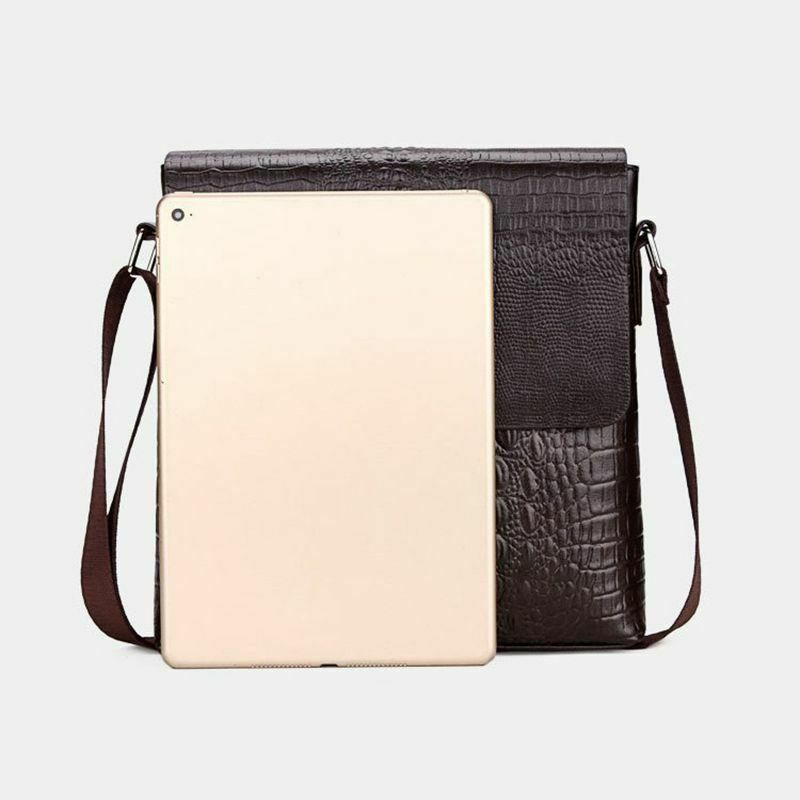 New Men's Alligator Pattern Flap Shoulder Bags For Men Messenger Bag Busine D6E8