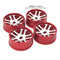 4Pcs Metal Wheel Rim Set Fit for WLTOYS K969 K979 K989 1/128 RC Car Red