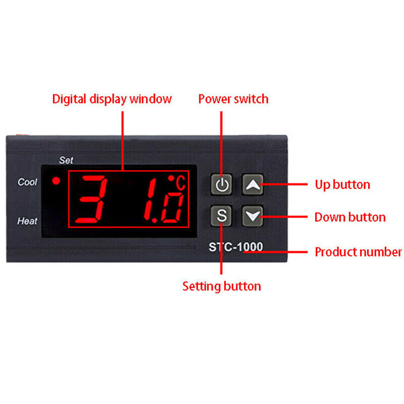 Digital 220V STC-1000 Temperature Controller Thermostat Regulator+Senso Gw