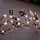 Bridal Crown Wedding Prom Tiara Jewelry Bride Leaves Rhinestone Hair Accessories