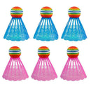 6Pcs Badminton Shuttlecock Rainbow Head Nylon Ball Badminton Luminous N0R9