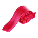 Unisex Leisure Tie Skinny Narrow Tie - Solid Shocking rose Red