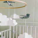 Baby Crib Mobile Birds & Clouds Felt Nursery Ceiling Decoration for Girls & C8T3