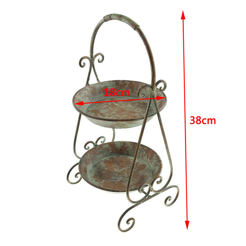 38cm Cake Stand 2 Tier Snack Display Stand for Birthday Parties Fruit Basket
