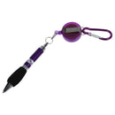 Purple Retractable Badge Reel Pen Belt Clip & Carabiner Y2X1