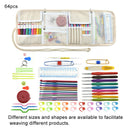 63Pcs Portable Crochet Hooks Needles DIY Craft Set Knitting Yarn Organizer Kit E