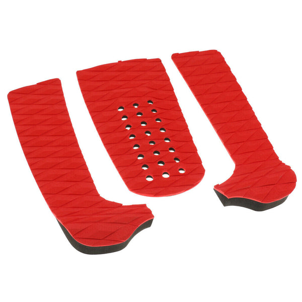 3 PIECES RED TAILPAD - SURFBOARD TAIL PAD DECK GRIPS TRACTION SURF ACCESSORY