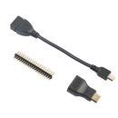 3in1 Mini HDMI to HDMI Adapter +Micro USB +GPIO Header for Raspberry Pi Zero Kit
