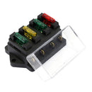 4 Way Blade Fuse Box Holder 12V/24V For Low Voltmeter Marine Car SUV Motorcycle