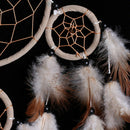 Five Rings Brown Feathers Dream Catcher Wall Hanging Home Car Decor Craft