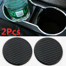 2Pack Black Silicone Carbon Fiber Car Cup Holder Pad Water Cup Slot Non-Slip Mat