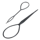 5X(2 pcs Topsy Tail Hair Styler Hair Style Hair Twister Snare Loop Black T9I8)