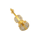 Women Jewelry Antqiue Violin Crystal Autumn Clothing Accessories Brooch Pin