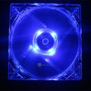 2pcs 80mm 80x25mm Clear Fans 4 LED Blue 4pin for Computer PC Case Cooling Cooler