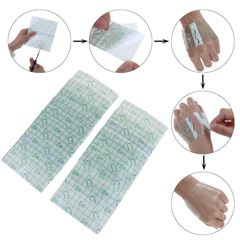 10x Waterproof transparent adhesive wound dressing medical fixation tape band Ew