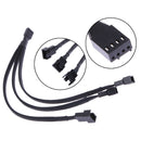 4 pin PWM Fan Cable 1 to 3 ways  Splitter Black Sleeved Extension Cable