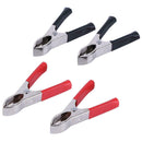 2Red+ 2Black 30A 75mm Nickel Coated Car Battery Test Clips Alligator Clamps