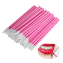 50pcs Disposable Makeup Lip Brush Lipstick Gloss Wands Applicator (Pink)
