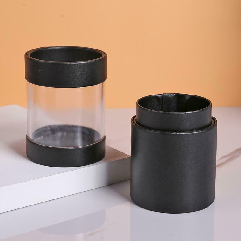 Visible Makeup Brush Holder Travel Cosmetic Pens Storage Organizer (Black) A