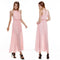 Sexy Women Dinner Party Halter Pleated Floor Length Long Dress Pink M