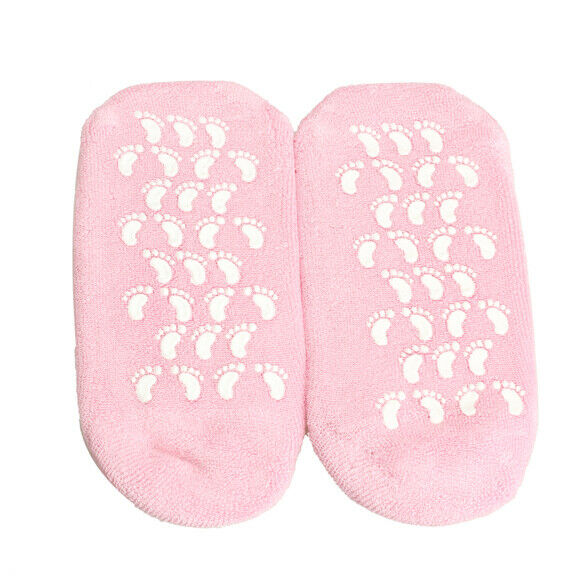 1 Pair Pink Moisturize Soften Repair Cracked Skin Treatment Gel Spa Socks A