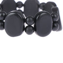 Hand Bracelet Natural Bianshi Beads Black stone Needle Women Men charm fash J Kw