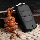 Pig of Year Carving Wooden Pendant Keychain Key Ring Chain Jewelry Gifts 3C