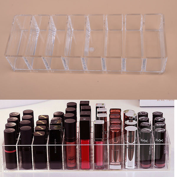 Clear Acrylic Compact Holder Powder Blush Storage Makeup Case Organizer 8 Slot