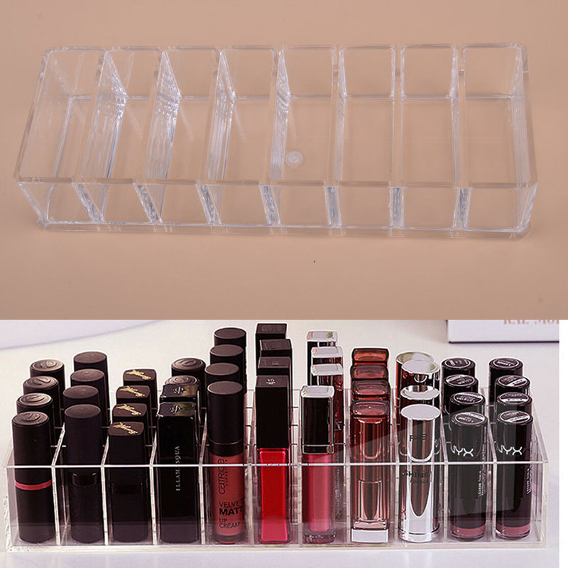 Clear Acrylic Compact Holder Powder Blush Storage Makeup Case Organizer 8 Slot