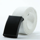 Unisex Canvas Strap Canvas Belt with Buckle (white)